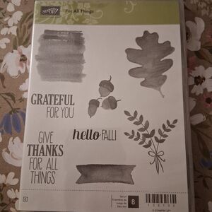 Stampin' Up! For All Things Autumn Stamp Set - Gray and Green